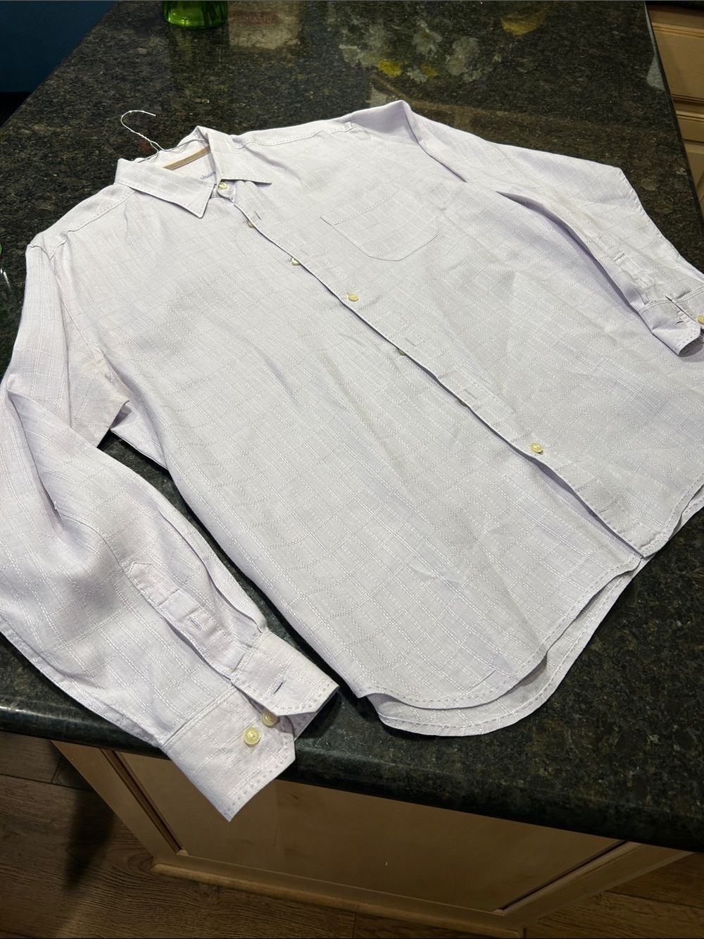 Tommy Bahama Light Lavender Long-Sleeve Linen Button-Up Shirt XL